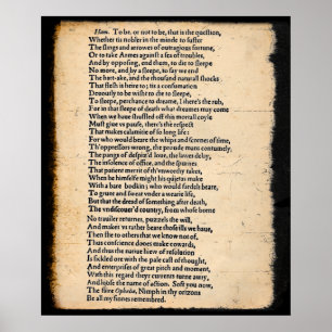 Shakespeare Hamlet Para Ser Soliloquismo Poster
