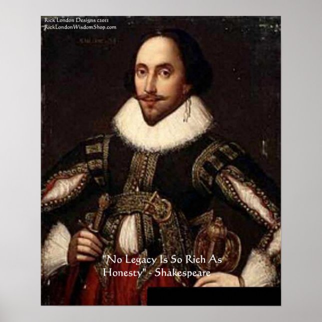 Shakespeare "Honestidade do Legado" Poster (Frente)