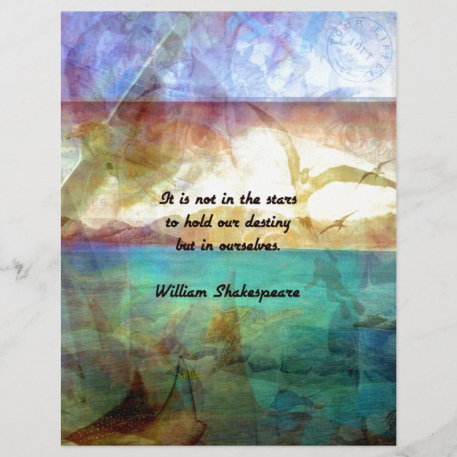Shakespeare Inspirational Cote Sobre Destino (Frente)