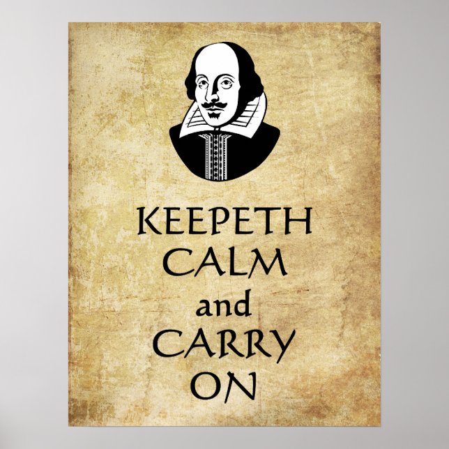Shakespeare Keepeth Calma e Carregar em poster (Frente)
