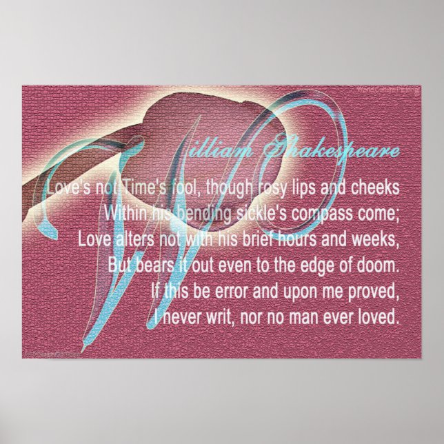 Shakespeare love Sonnet 116 poem aspas poster (Frente)