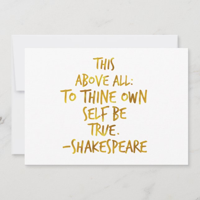 Shakespeare Motivational Cote Faux Foil Dourado (Frente)