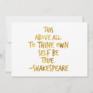 Shakespeare Motivational Cote Faux Foil Dourado