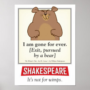 Shakespeare. Not for wimps. a poster