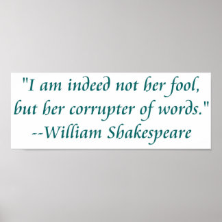 Shakespeare tolo palavras poster