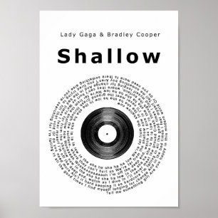 Shallow Vinyl Record Song Lyric Wall Art Impressão