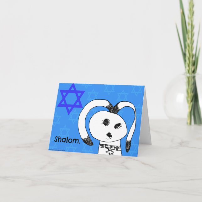 Shalom! Cartão do cão de Hanukkah (Frente)