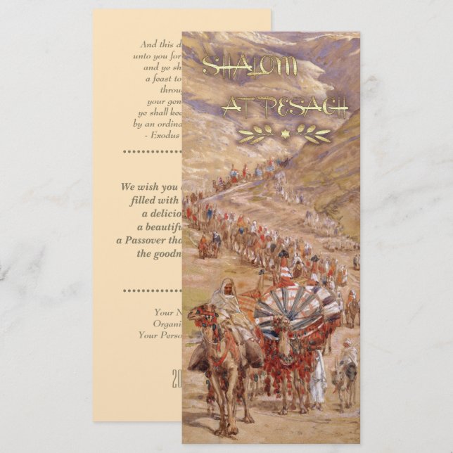 Shalom no Pesach. Cartão de Greve de Passagem de A (Frente/Verso)