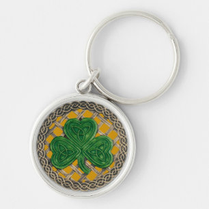 Shamrock and Celtic Knos Chaveiro Dourado