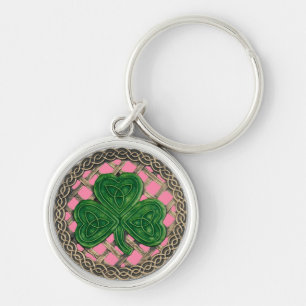 Shamrock and Celtic Knos Chaveiro Pink