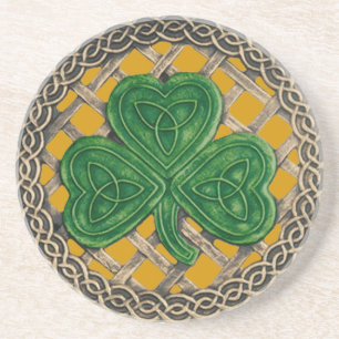Shamrock and Celtic Knos Porta copos Dourada
