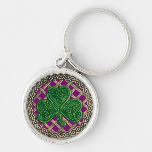 Shamrock and Celtic Knox Chaveiro Purple (Frente)