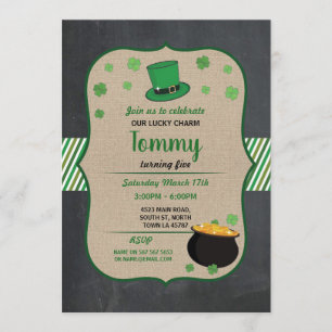 Shamrock do Convite para Festa de aniversário de D