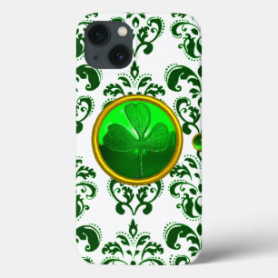 SHAMROCK DO DIA DE SAINT PATRICK COM DAMASK VERDE