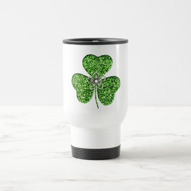 Shamrock E Caneca de viagem De Flor De Lítio (Centro)