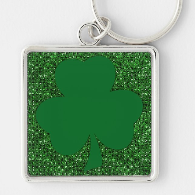 Shamrock Glitter Chaveiro (Frente)