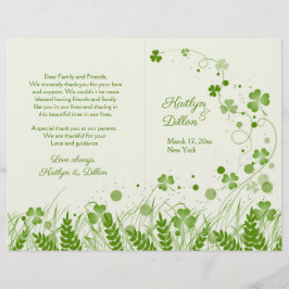 Shamrock irlandês num programa de casamento parale