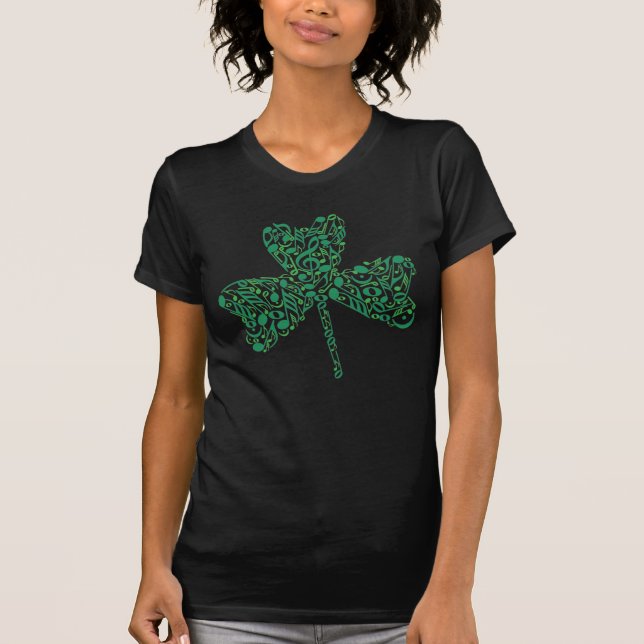 Shamrock Music Notes T-Shirt (Frente)