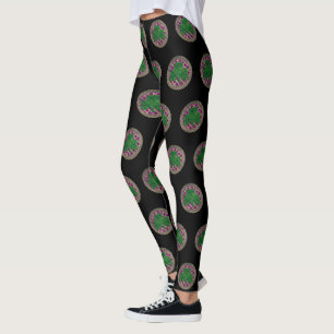 Shamrock Roxo Em Leggings Celtas
