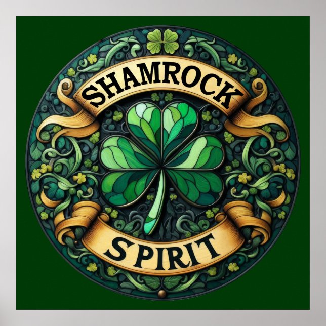 Shamrock Spirit Art Poster (Frente)