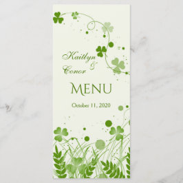 Shamrock suave num cartaz do Menu Casamento dos Pr