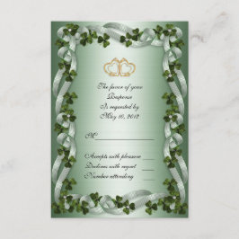 Shamrocks de cartas de RSVP de casamento irlandês