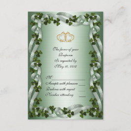 Shamrocks de cartas de RSVP de casamento irlandês