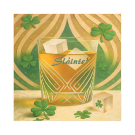Shamrocks Irish Whiskey Tumbler "Sláinte!"