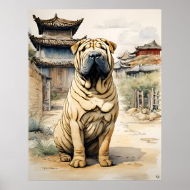 Shar Pei - Impressão de Arte Canina