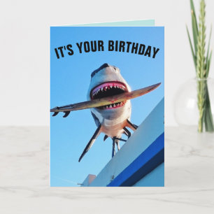 SHARK BIRTHDAY FUNNY KILLER SHARK GREETING CARTÃO