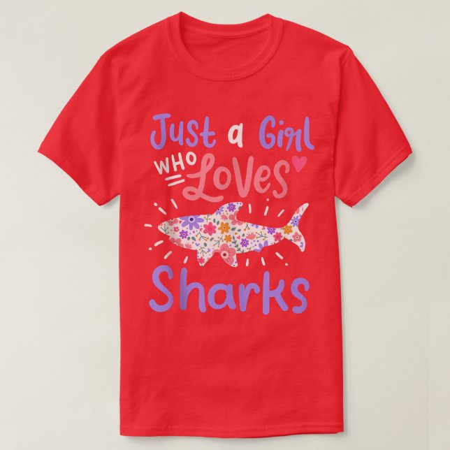 Shark Just A Girl Who Loves Sharks Gift Tank Top (Frente do Design)