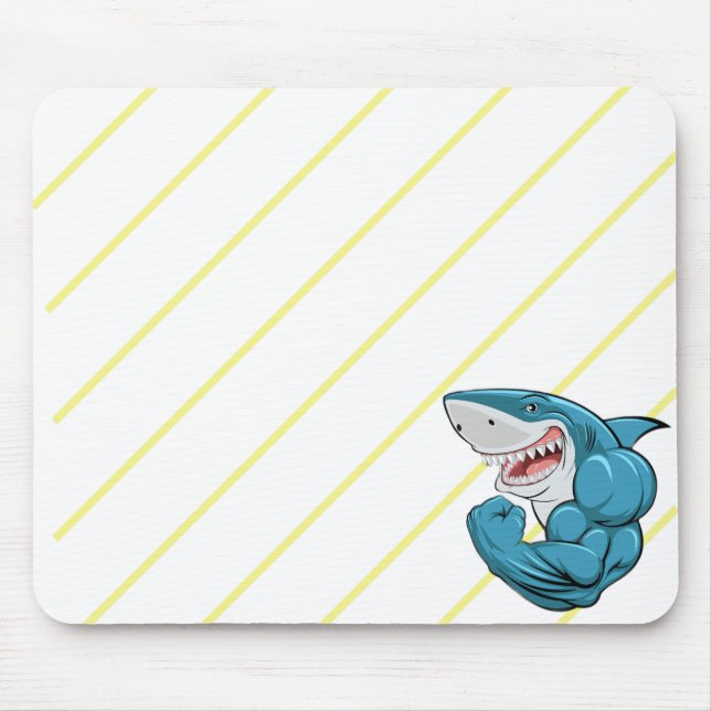 "Shark Zone Mouse Pad – Fierce Focus, Ocean Style" (Frente)