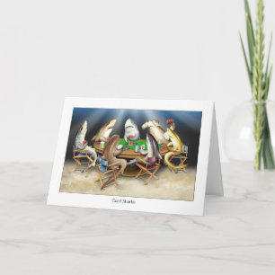 Sharks Jogando Cartões Cartões Tubarões de Anivers