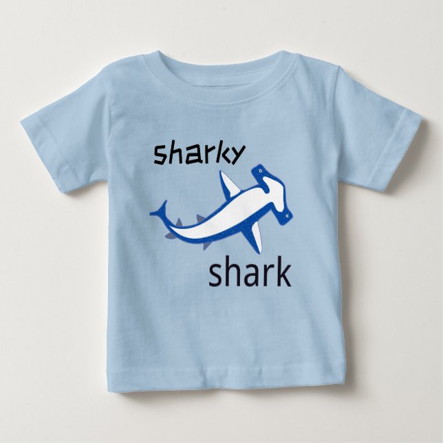Sharky Shark Baby T-Shirt Light Blue (Frente)