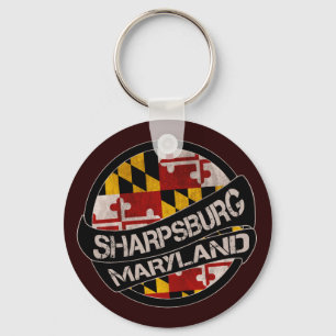 Sharpsburg Maryland flag grunge chaveiro