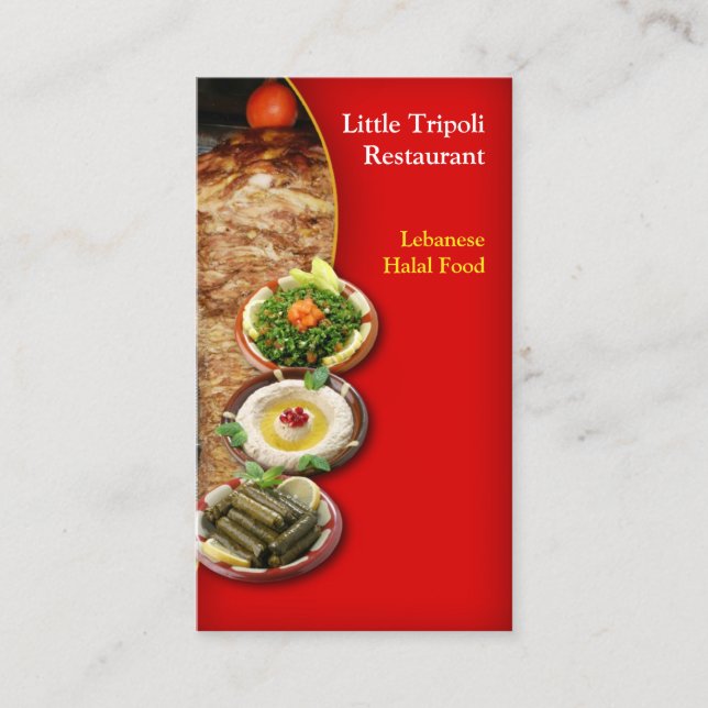 Shawarma Cartão de visita do Oriente Médio (Frente)