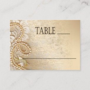 Shayla Pearls & Lace Wedding cartão de lugar egg