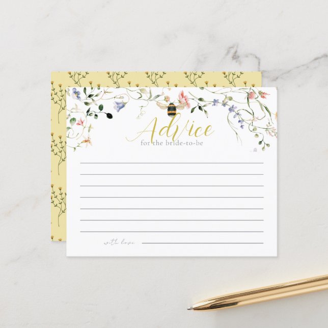 She found her Honey Bridal Shower Advice Card (Frente/Verso In Situ)