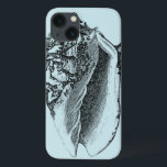 Shell Aqua Conch<br><div class="desc">Nesta imagem vívida, você pode ver em preto e branco o estilo mais natural e único da concha de Conch de perto. Este tipo único de arte tem sombreado preto para destacar as bordas rugosas desta concha marítima. Pegue esta concha com um fundo aqua no seu produto hoje.</div>
