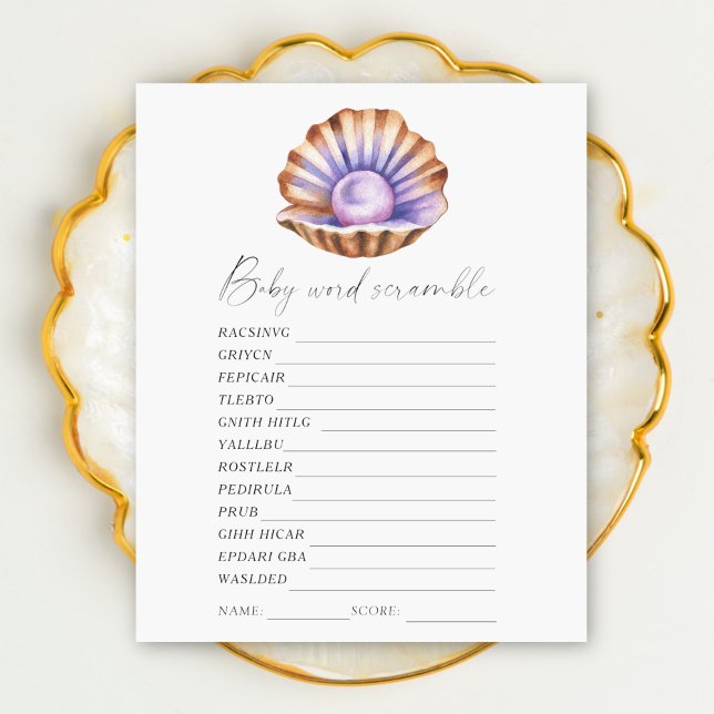 shell de pérolas - jogo de chá de fraldas do Word  (Criador carregado)