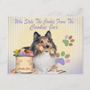 Sheltie Roubou O Biscoito De Cartões De Jar Cookie