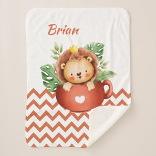 Sherpa Animais Safari Personalizados em Um Cobertor de Be
