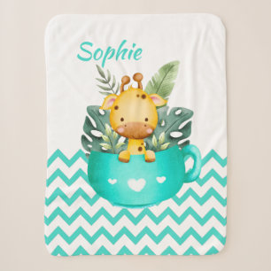 Sherpa Animais Safari Personalizados em Um Cobertor de Be