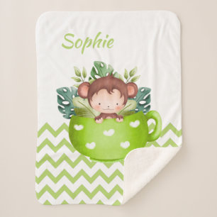 Sherpa Animais Safari Personalizados em Um Cobertor de Be