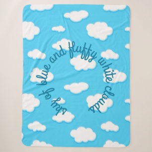 Sherpa céu de azul e nuvens brancas fofas - cobertor