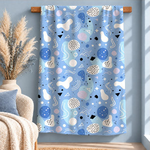 Sherpa Chic Dusty Blue Abstract Shapes Cobertor de Arte A