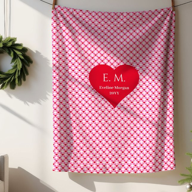 Sherpa Cobertor Aconchegante Presente Clássico do Dia dos (Classic Love Hearts Valentine Gift Cozy Blanket)