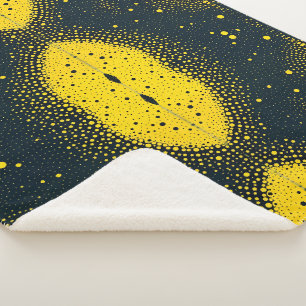 Sherpa Cobertor Amarelo e Preto de Pontos
