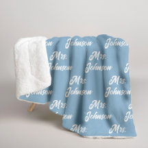 Cobertor Azul Personalizado para Casal Sr. e Sra. 