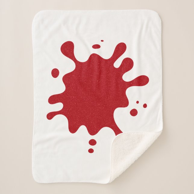 Sherpa Cobertor Branco com Estampa Vermelha de Tomate Per (Frente)
